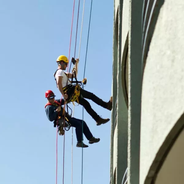Specialized Commercial painting done by rope access technicians