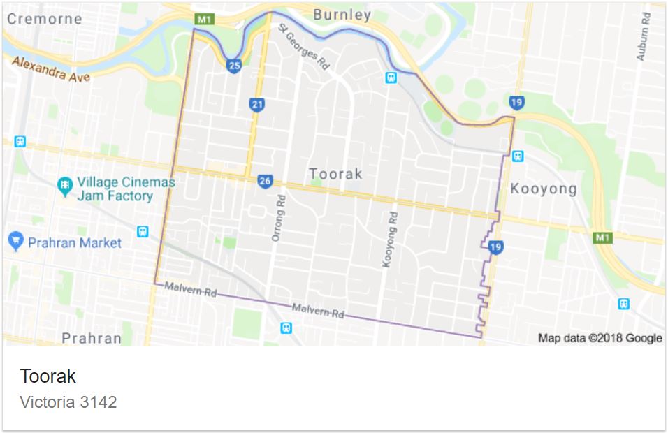 Toorak 3142, Melbourne mini map